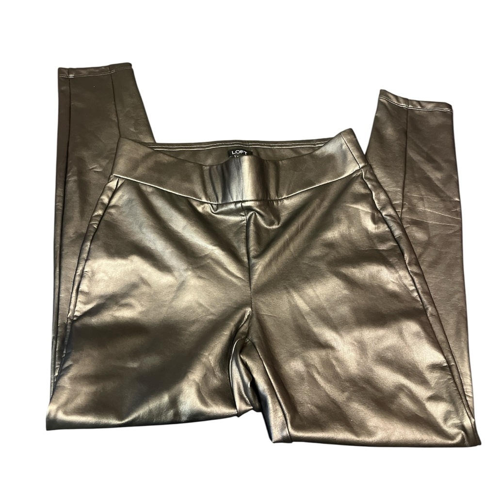 LOFT Black Faux Leather Leggings